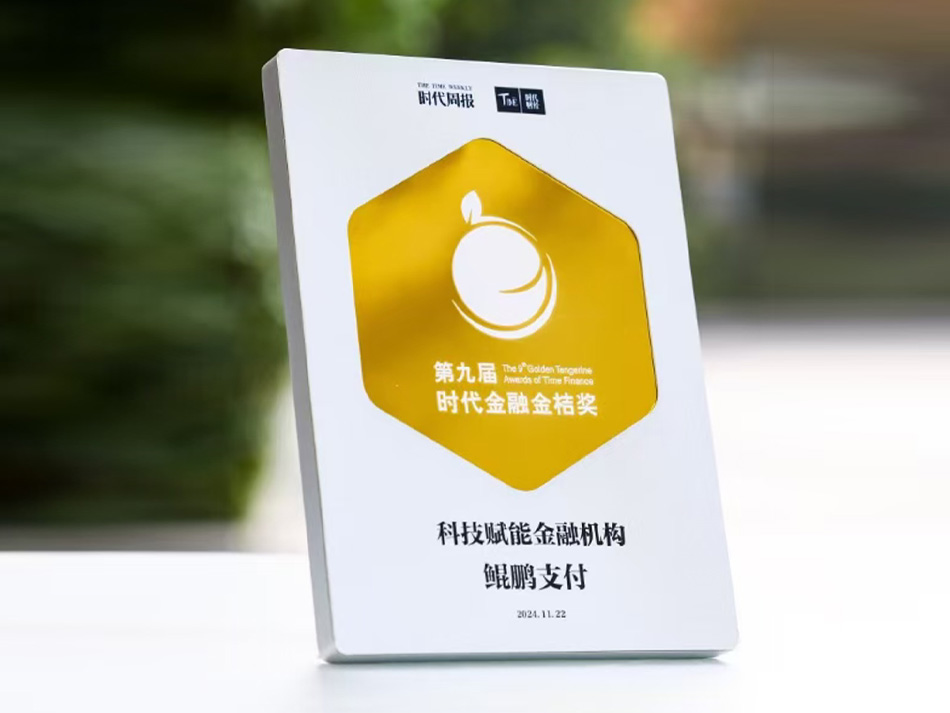鲲鹏支付荣获第九届“时代金融金桔奖”之“科技赋能金融机构”